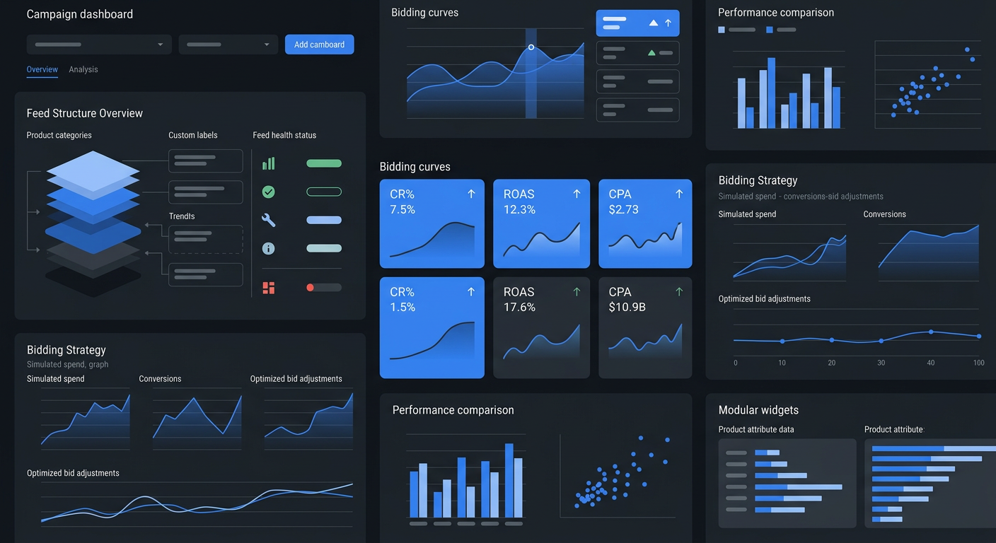 Illustration de tableau de bord pour l'article : Google Shopping : structurer un flux produit qui convertit